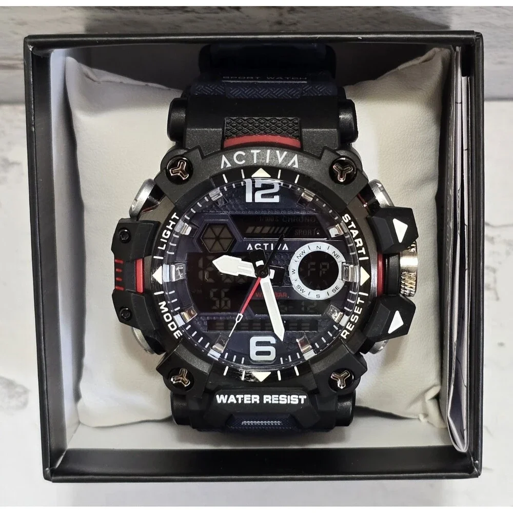 Activa X Invicta Diaital Men's Watch 49mm Blue Red Black ACW8072-005 Brand New